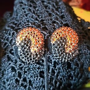 Richard Kerr Gold/Black Rhinestone Clip On's